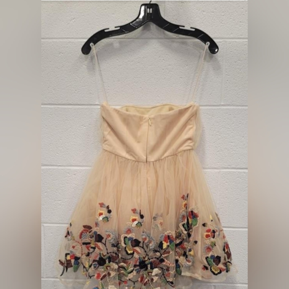 NWT Nikita Mhaisalkar Beige Beaded Embroidered Dress Size 4 ANTHROPOLOGIE - Picture 6 of 11